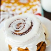 Pumpkin Cinnamon Roll Pancakes