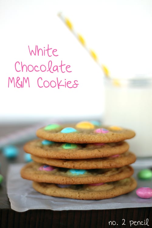 White Chocolate M and M Cookies