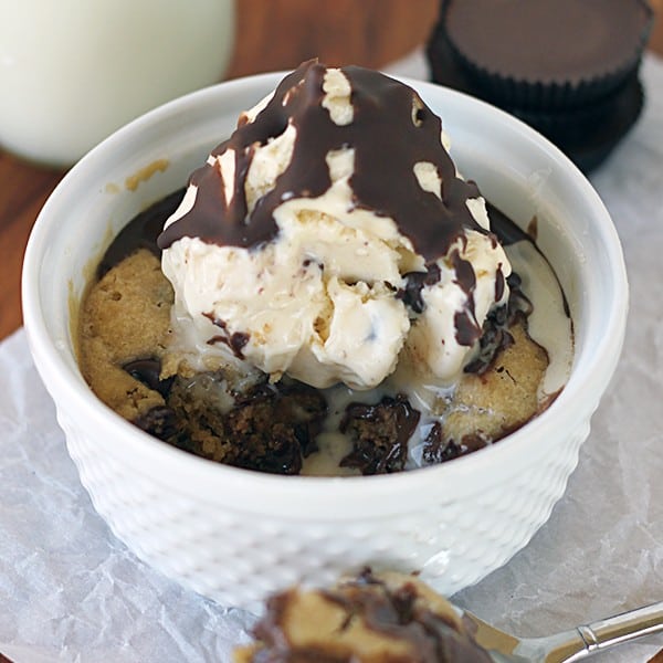 Reeses Stuffed Chocolate Chip Cookie in a Cup