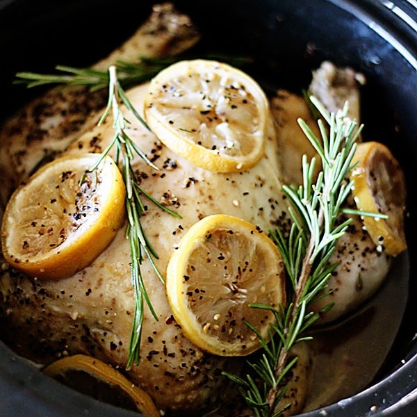 slow cooker lemon garlic chicken