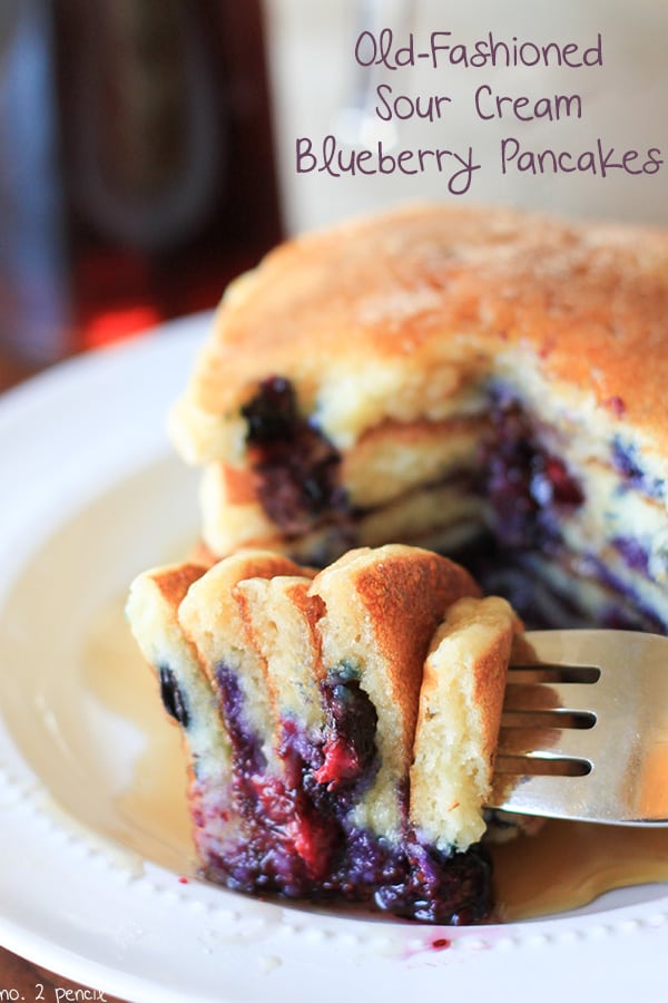 Old-Fashioned Sour Cream Blueberry Pancakes - No. 2 Pencil