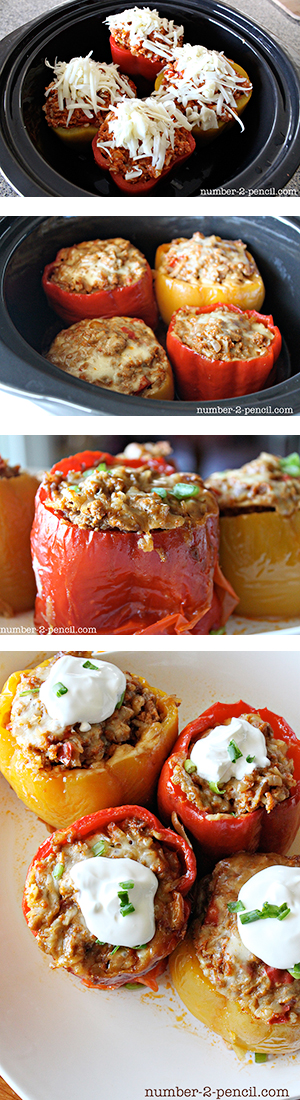 Slow Cooker Mexican Style Stuffed Bell Peppers