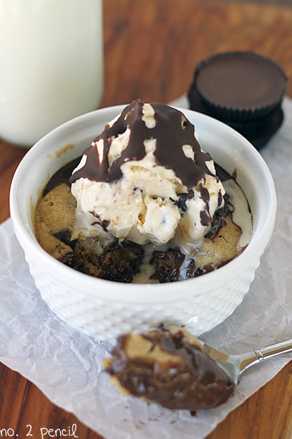 Reeses Stuffed Chocolate Chip Cookie in a Cup