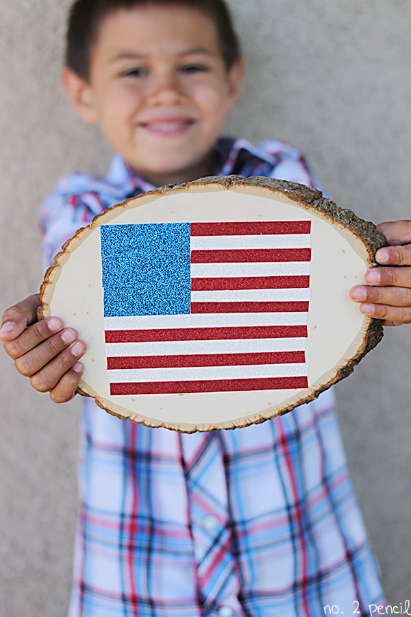 Glitter Tape Flag - an easy 4th of July craft!