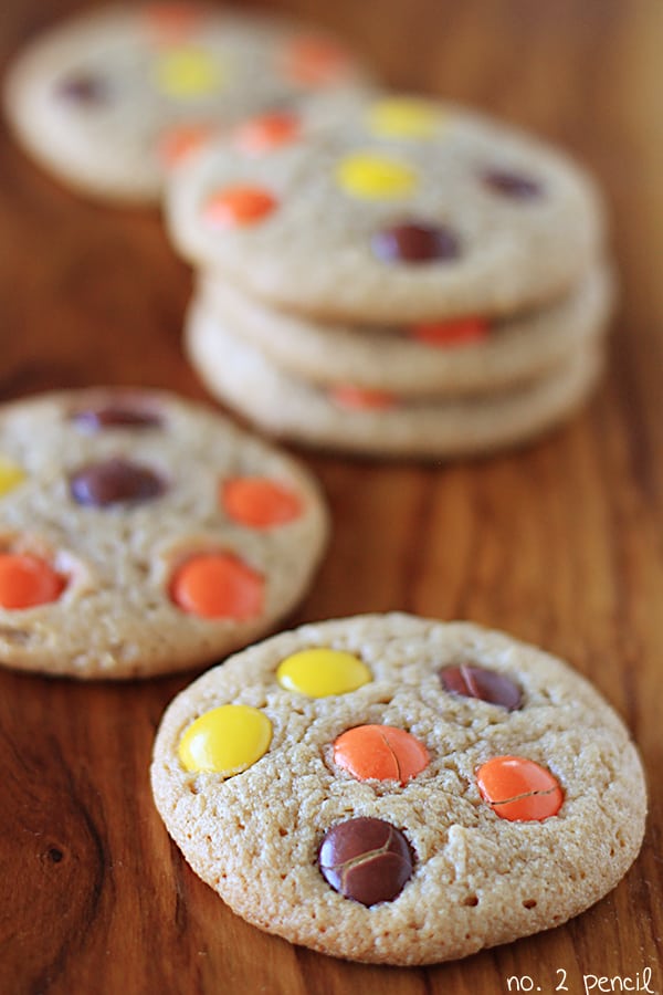 Flourless Peanut Butter Cookies with Reese's Pieces