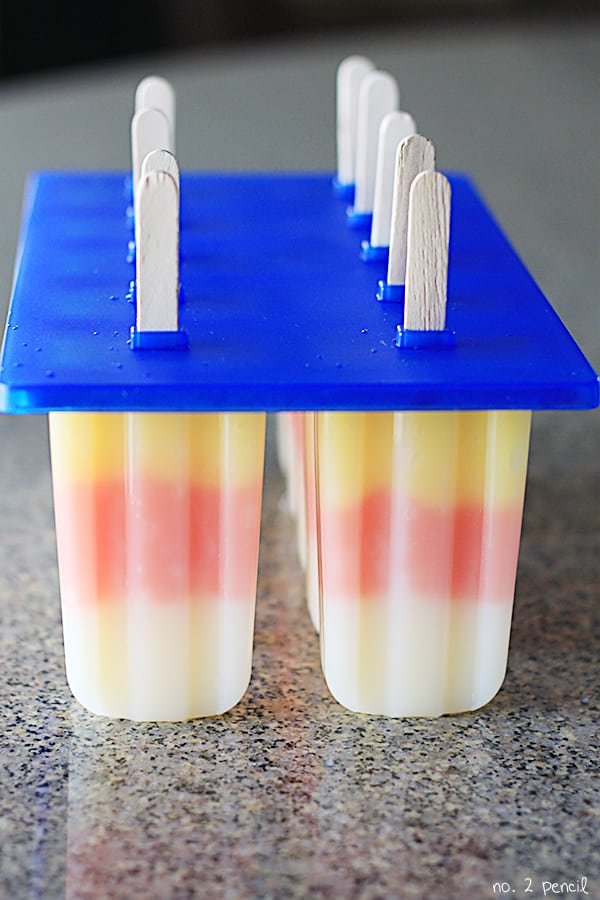 Candy Corn Pudding Pops