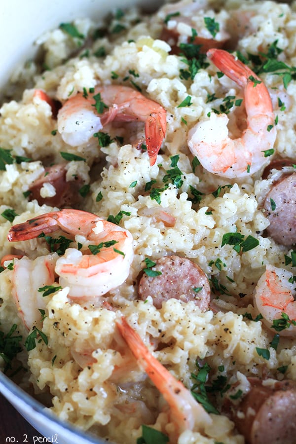 One Pot Sausage and Shrimp with Rice, a quick and tasty dinner idea!