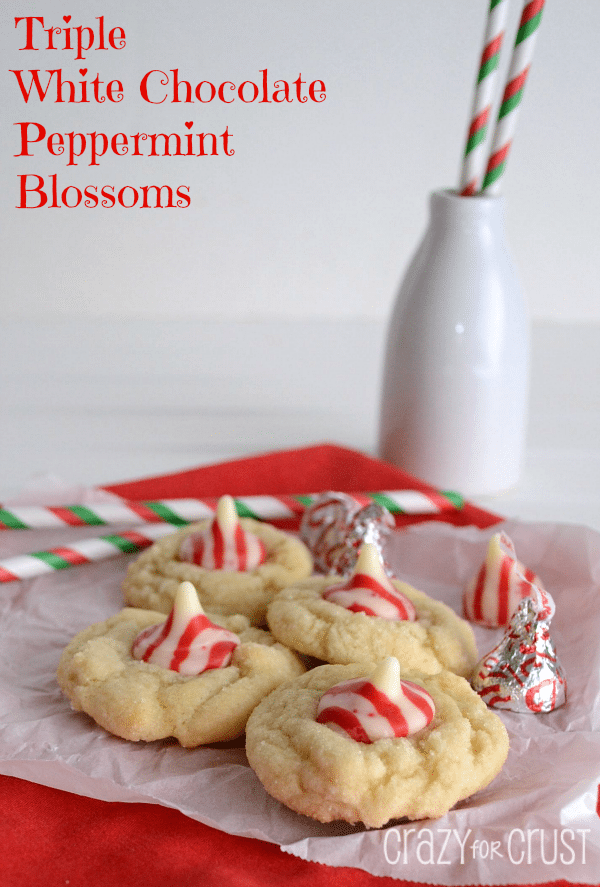 Triple White Chocolate Peppermint Blossoms