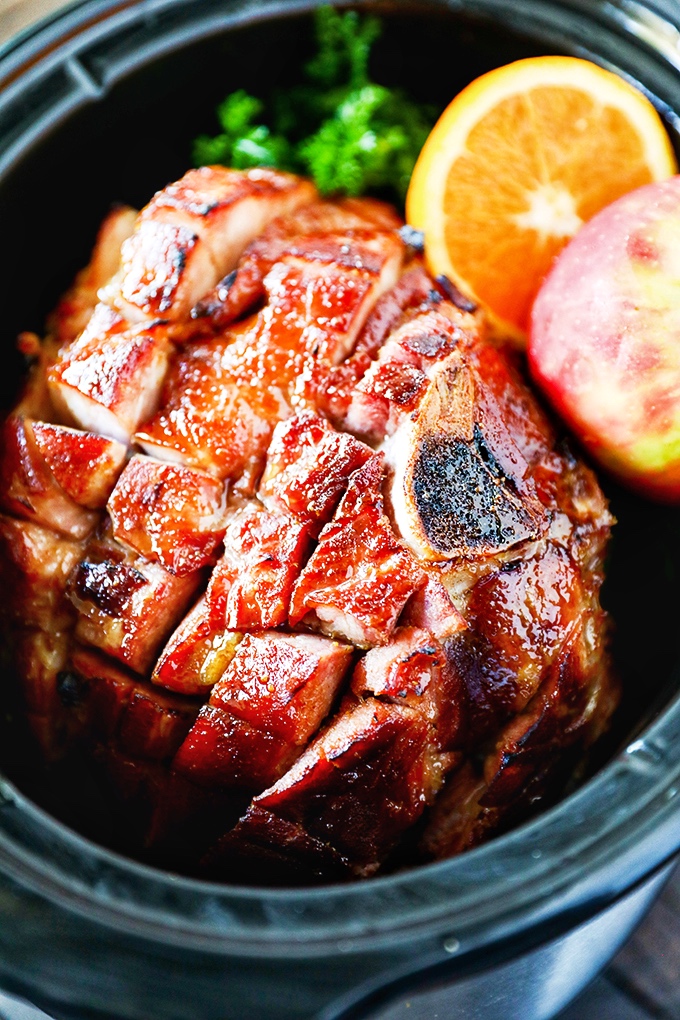 Crockpot Ham Recipe with Maple Brown Sugar Glaze