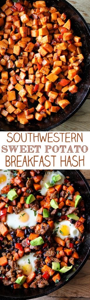 Southwestern Skillet Sweet Potato Breakfast Hash Collage