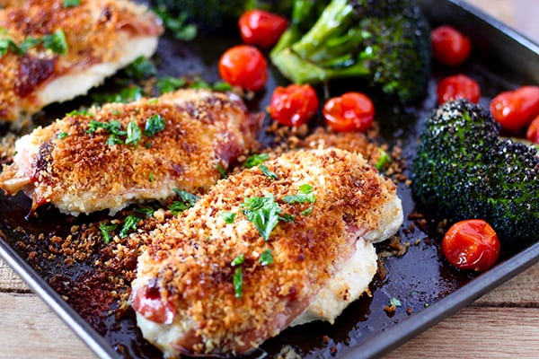 Sheet Pan Unstuffed Chicken Breasts and Roasted Broccoli