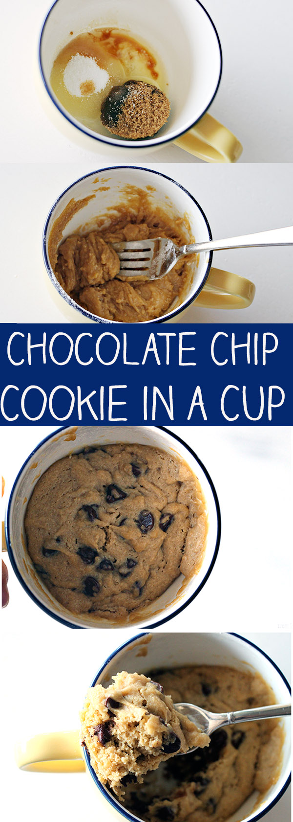 Chocolate Chip Cookie in a Cup - the original easy microwave cookie in a mug recipe! 