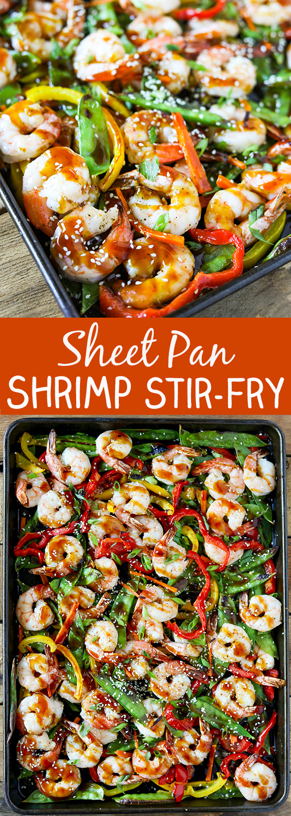 Sheet Pan Shrimp Stir-Fry - easy sheet pan dinner idea!