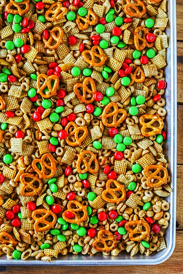 Christmas Chex Mix in the Slow Cooker