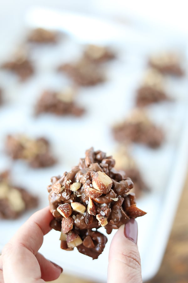 Slow Cooker Chocolate Almond Pretzel Candy-8