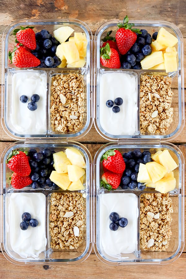 Breakfast Meal Prep Fruit and Yogurt Bistro Boxes