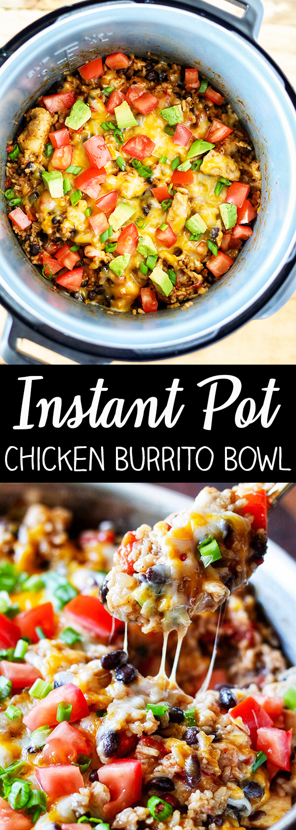 Instant Pot Chicken Burrito Bowl - easy Instant Pot dinner idea!