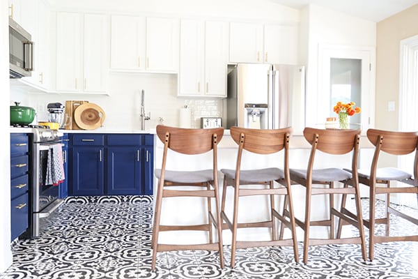Our Navy Blue And White Kitchen Remodel, Blue And White Kitchen Floor Tiles