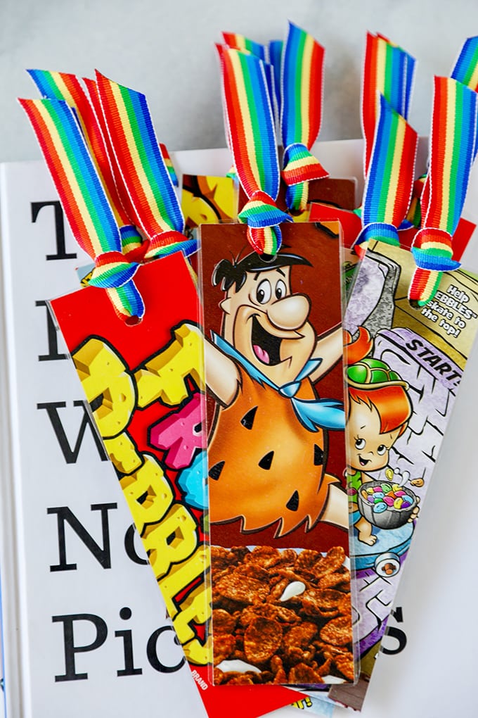 DIY Bookmarks from Recycled Cereal Boxes 