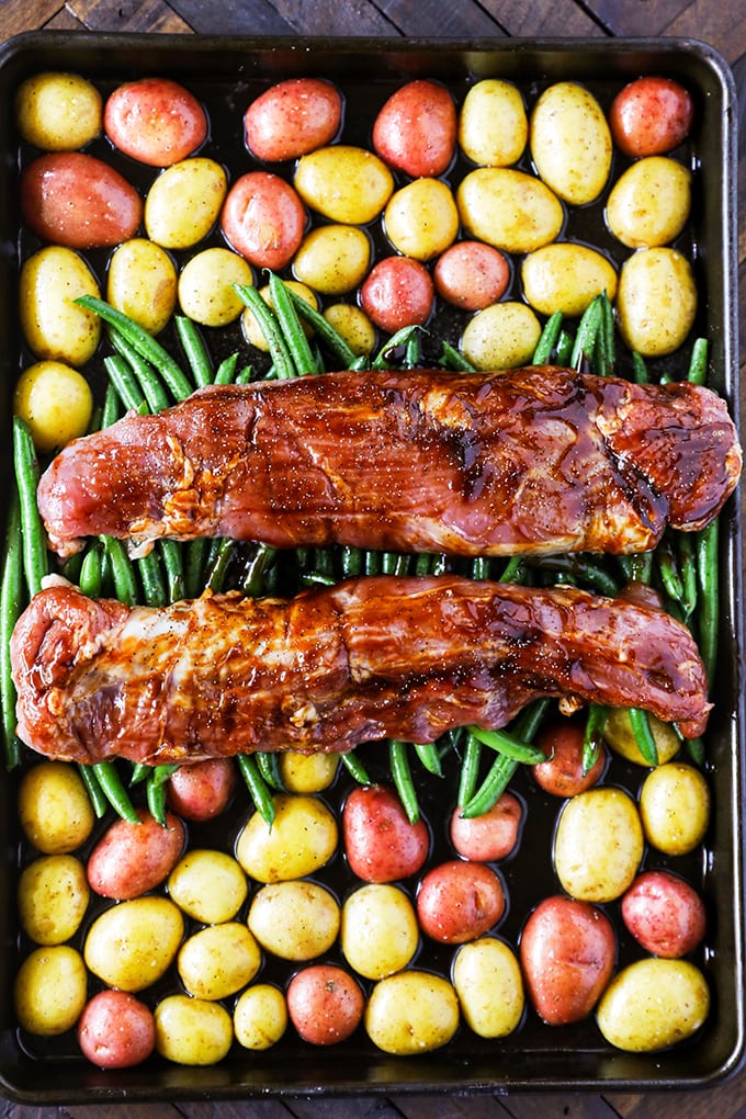 This Pork Tenderloin Recipe is a flavor packed easy sheet pan dinner.