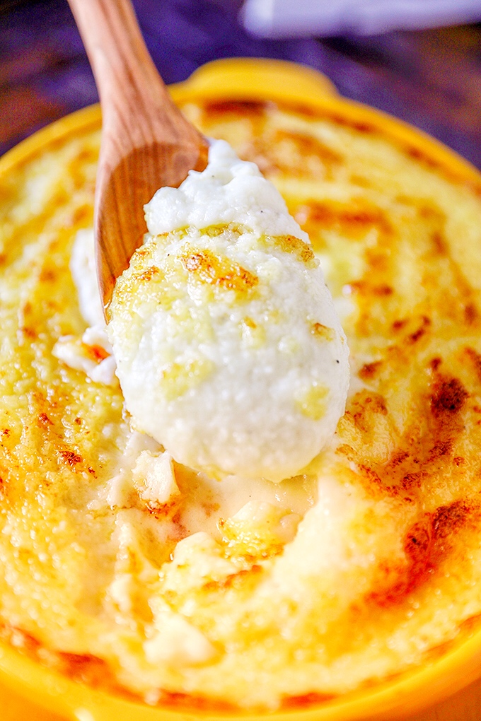 Garlic Mashed Potatoes - rich and creamy with a buttery toasted top! 