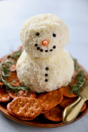 Snowman Cheese Ball Easy Christmas Appetizer - No. 2 Pencil