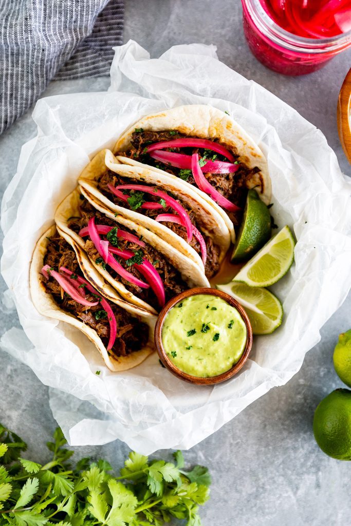 Honey Chipotle Shredded Beef Tacos