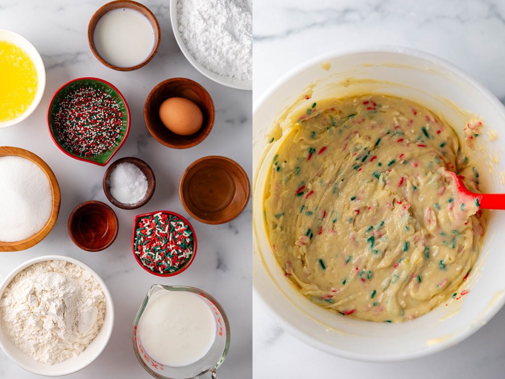 Ingredients for Christmas Sprinkle Buttermilk Muffins