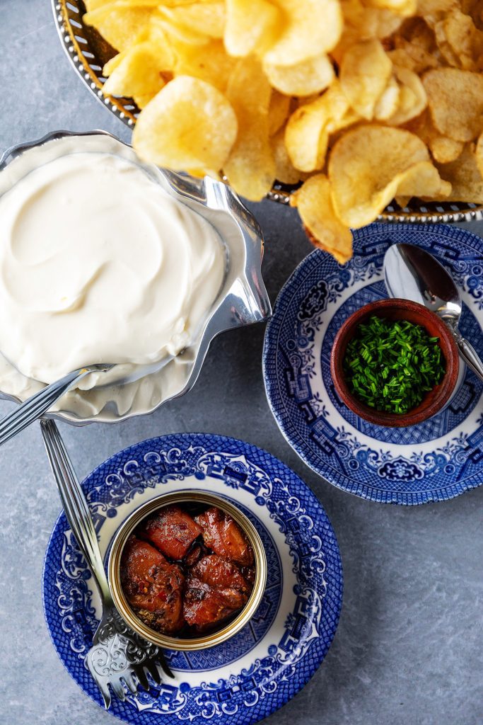 Tinned Fish and Creme Fraiche Appetizer