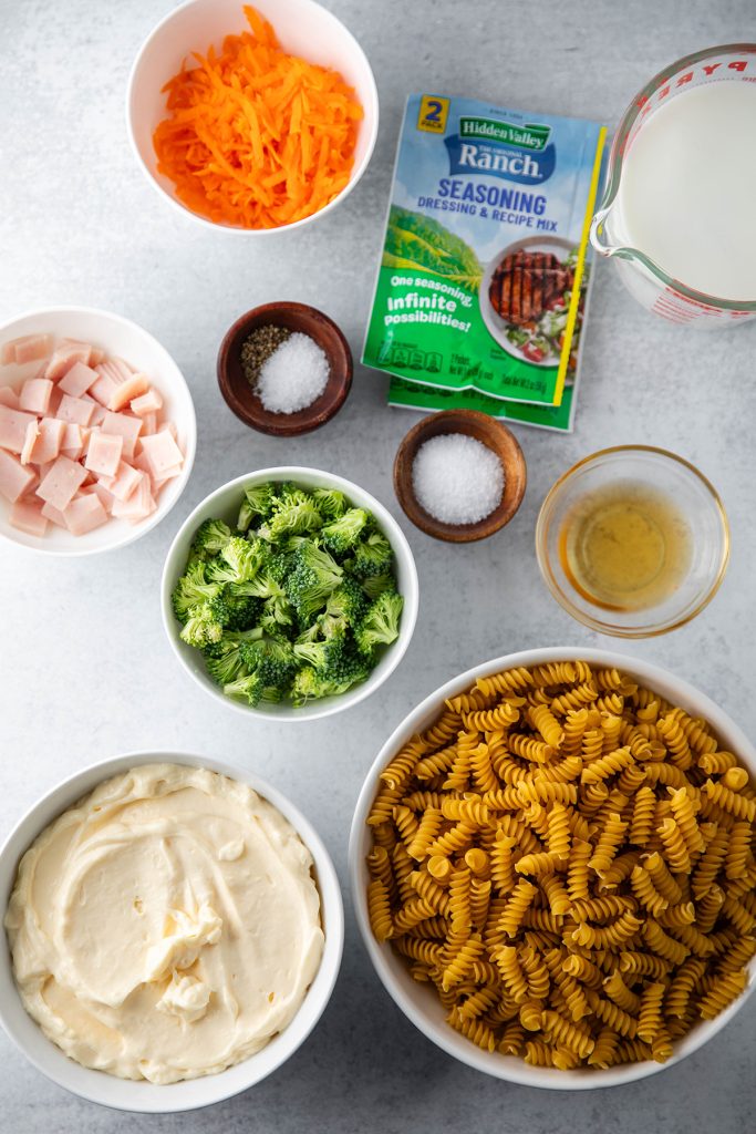 Ingredients for Ranch Pasta Salad