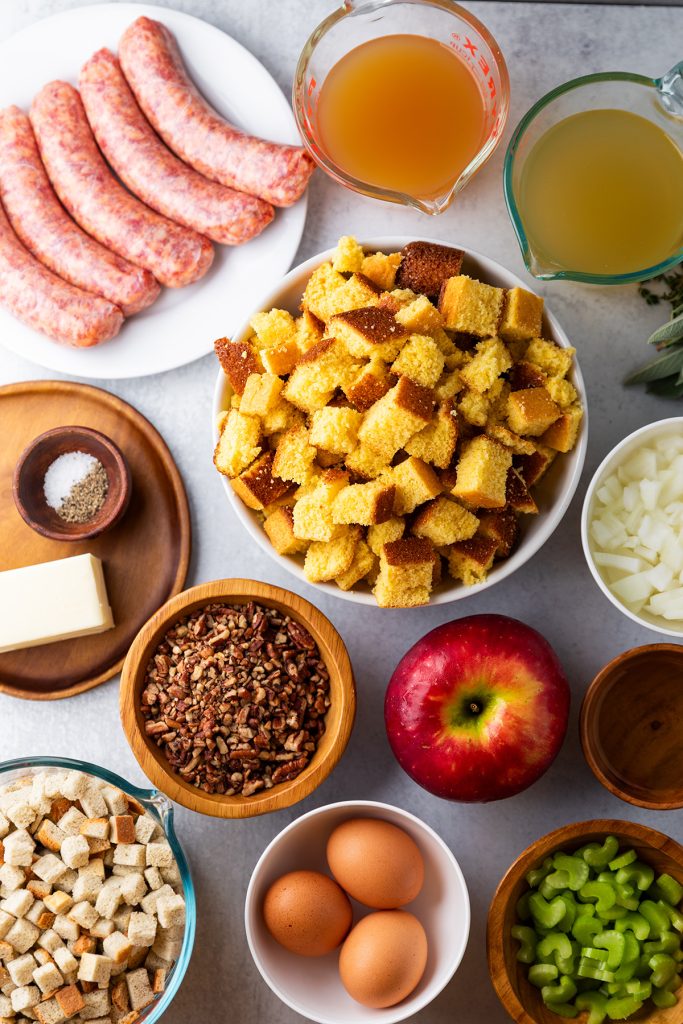 Ingredients for Cornbread Dressing