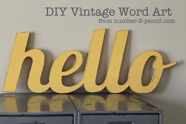 DIY vintage style wood word art