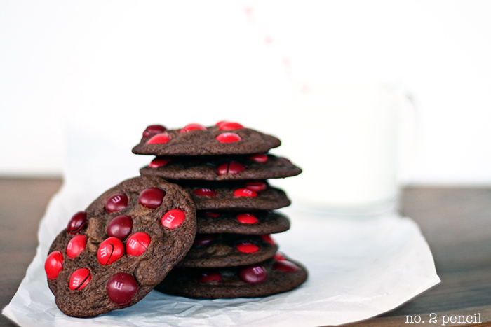 Double Chocolate Cherry M and M Cookies