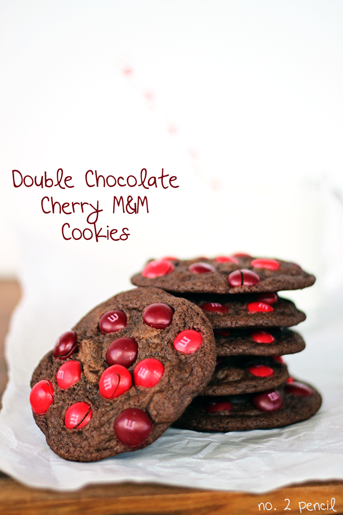 Double Chocolate Cherry M and M Cookies