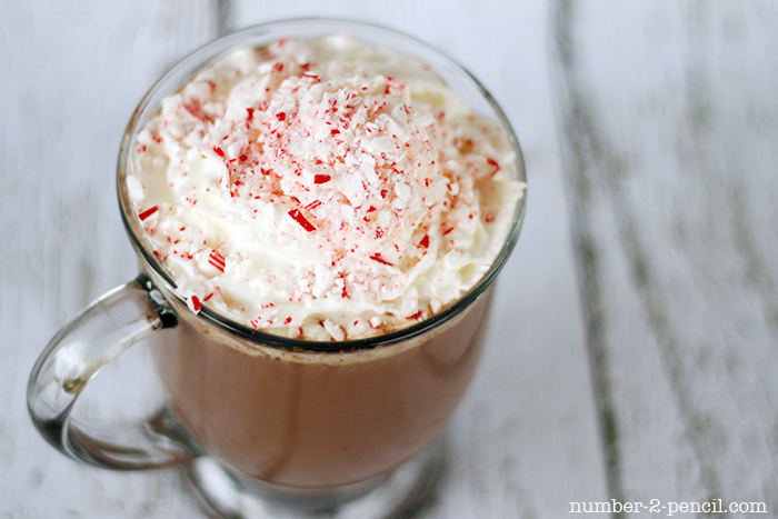 Peppermint Hot Chocolate, the perfect Christmas morning treat!