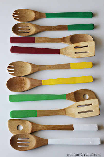 Painted Bamboo Spoons
